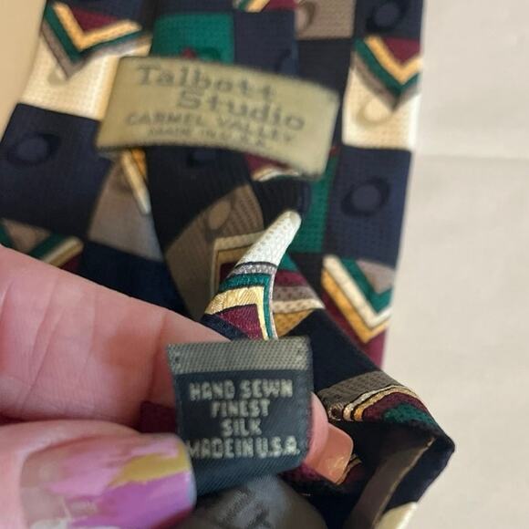 Vintage Robert Talbott | Talbott Studio Carmel Valley  Geometric Print Silk Tie - Picture 6 of 6